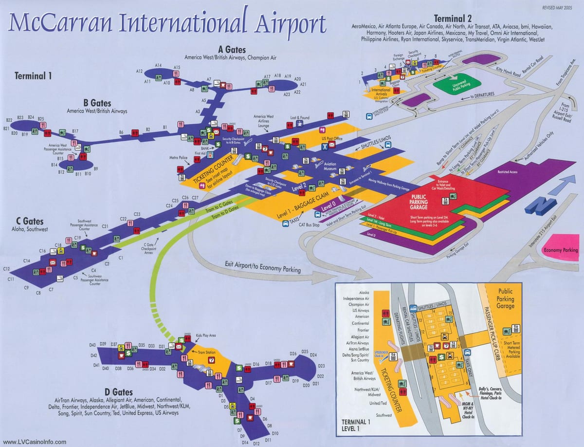 žemėlapis "McCarran" oro uostas