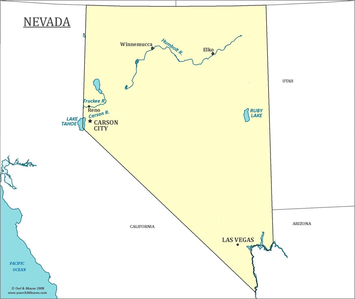 žemėlapis Las Vegasas Nevada