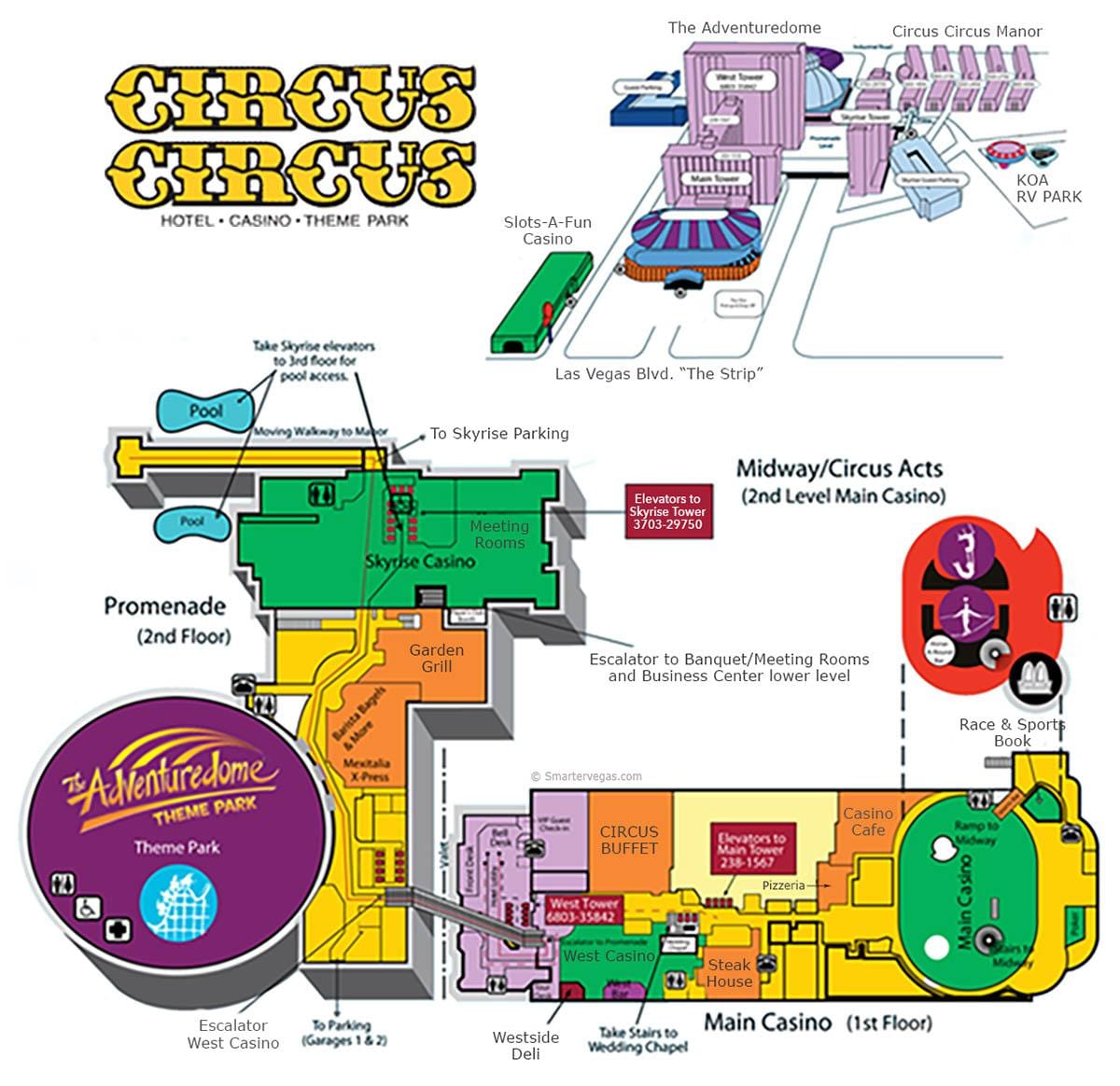 žemėlapis Circus Circus Las Vegas