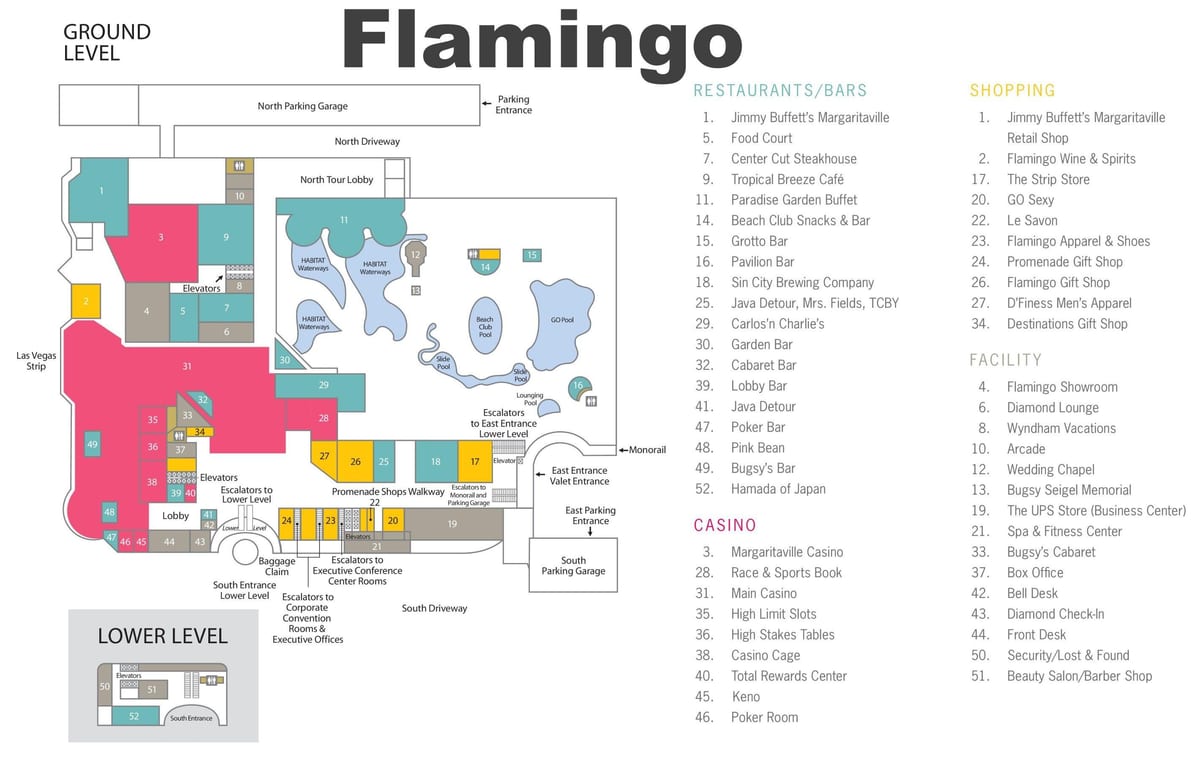 žemėlapis Flamingo Las Vegas