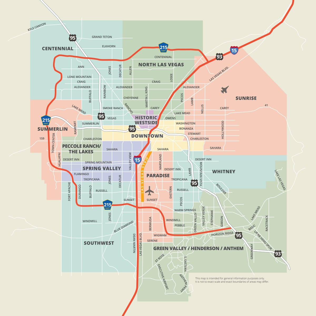 žemėlapis iš Las Vegas, nv