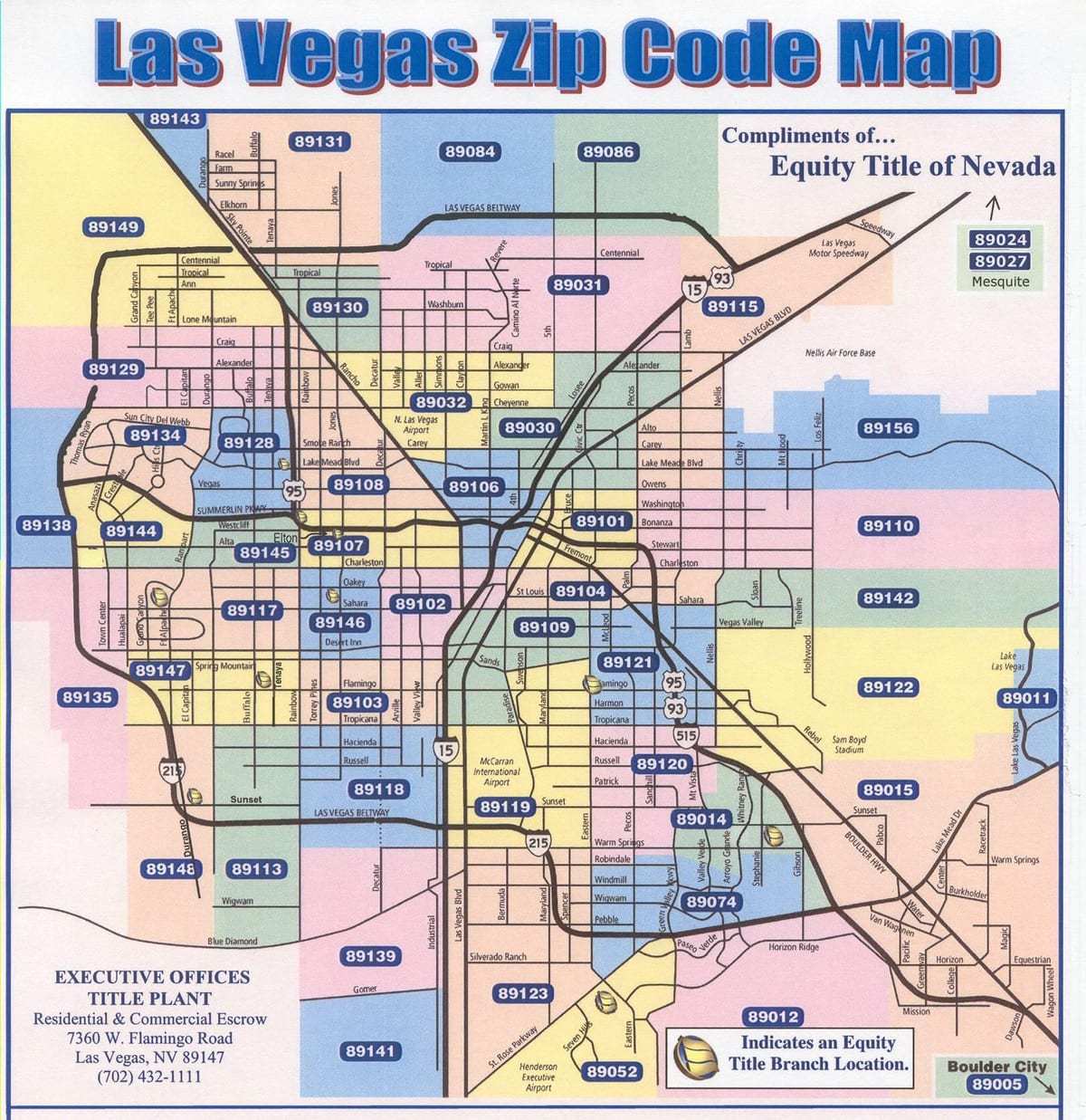 pašto kodas žemėlapis Las Vegasas