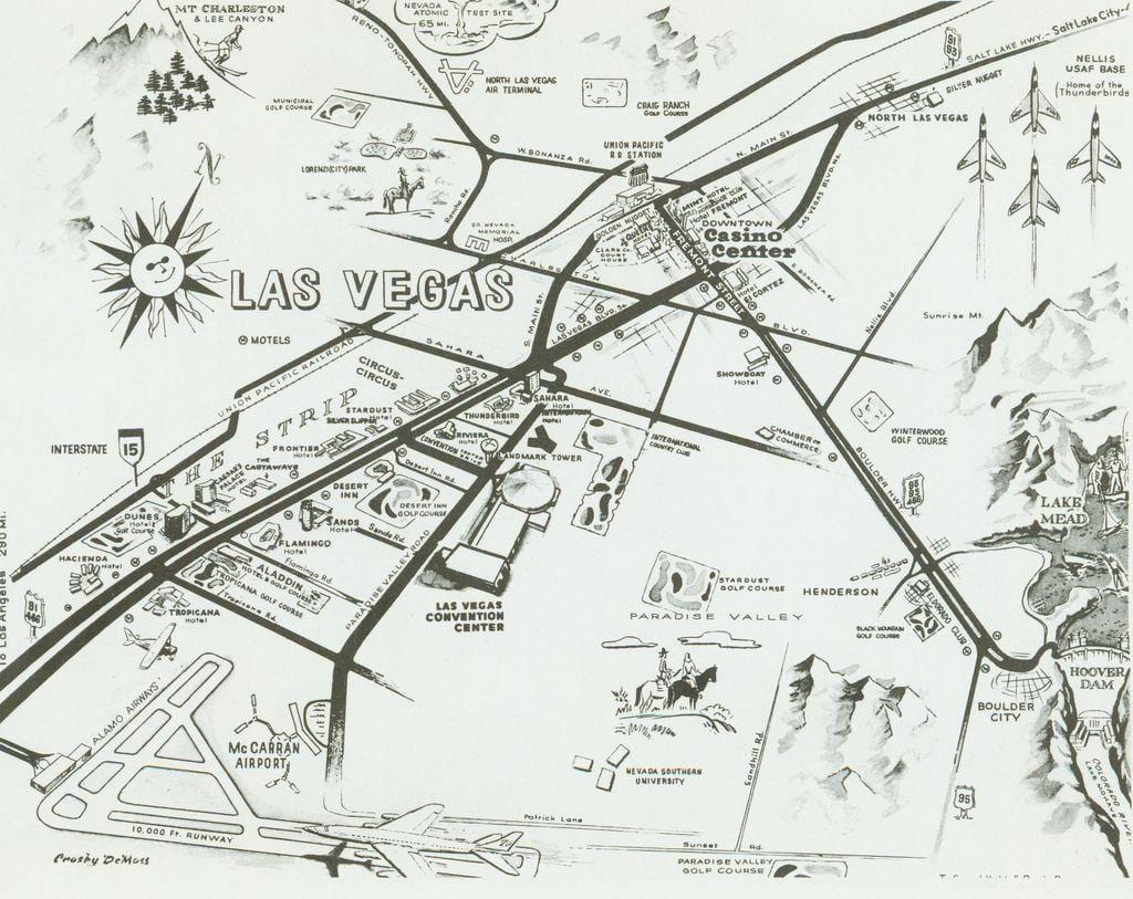 old Las Vegas strip žemėlapyje