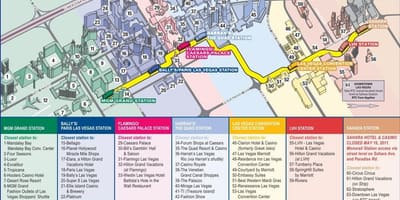 Monorail žemėlapis Las Vegasas