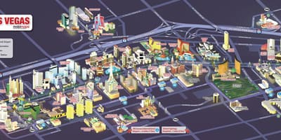 Žemėlapis Las Vegas strip kazino